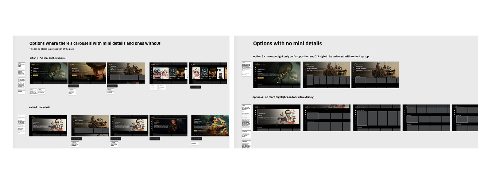 Design exploration — first round of carousel format options